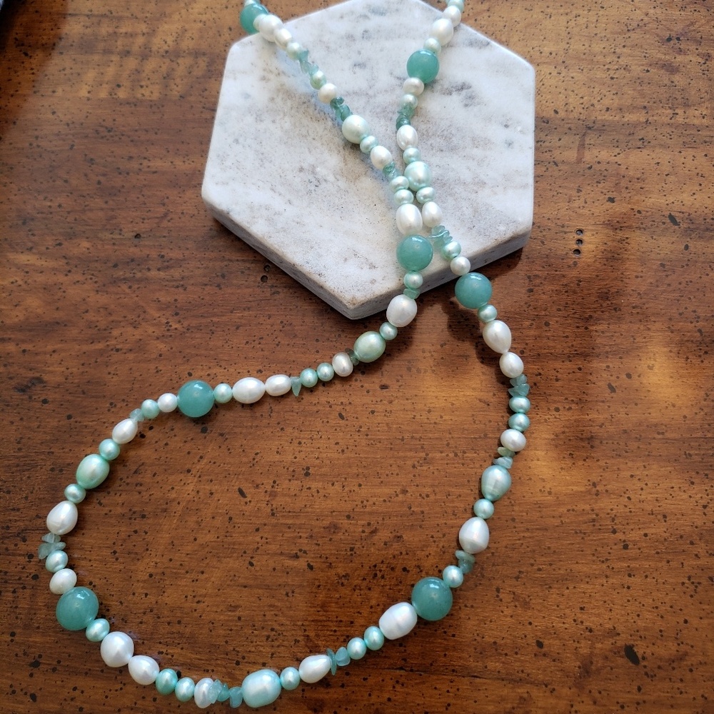 Long stone necklace
